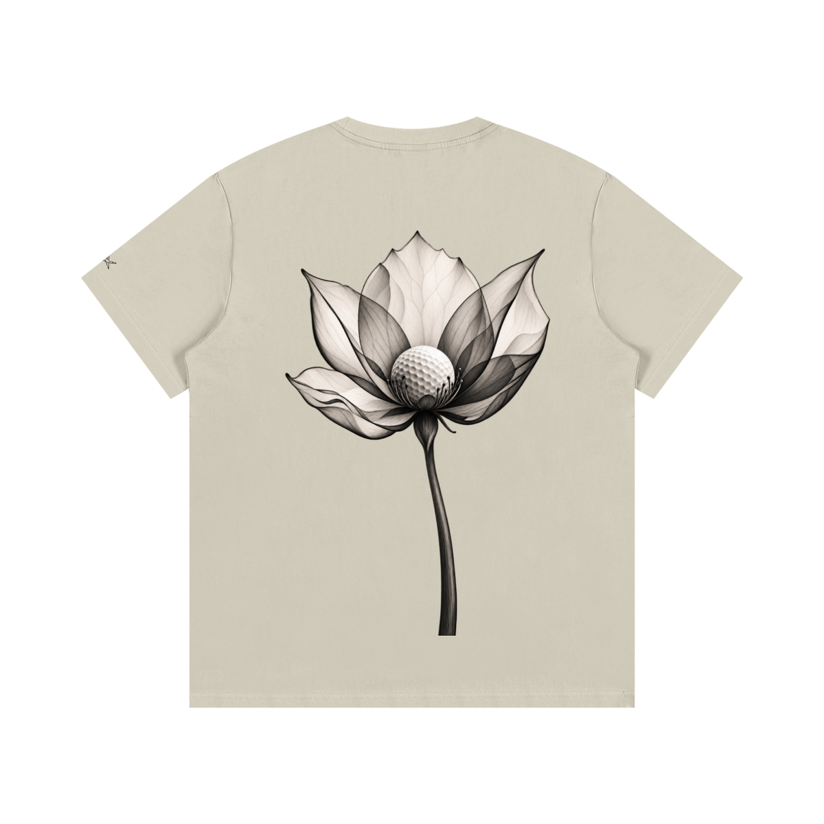 Flora Tee, Khaki, Back view