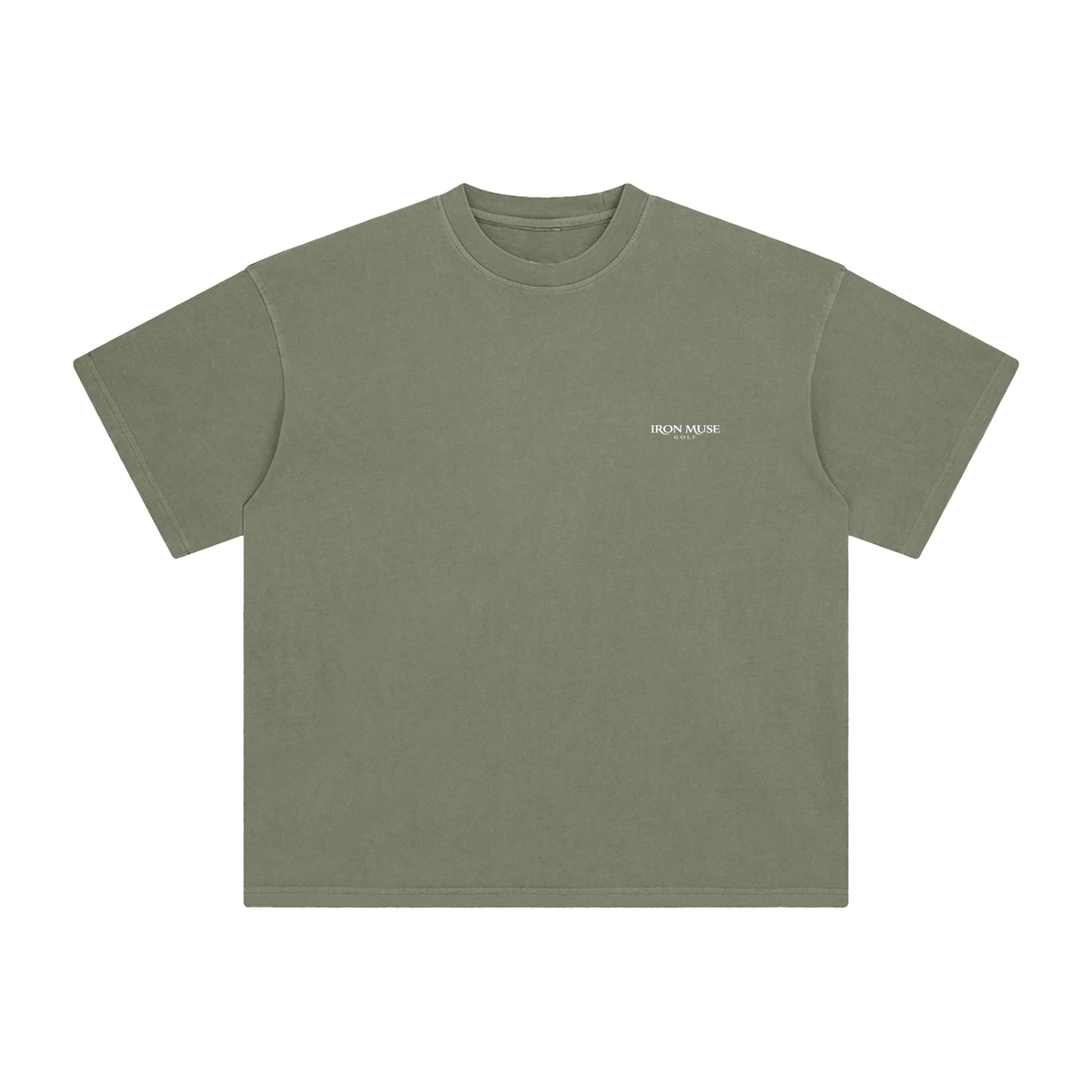 Half Moon Tee, Gray Green, Front view