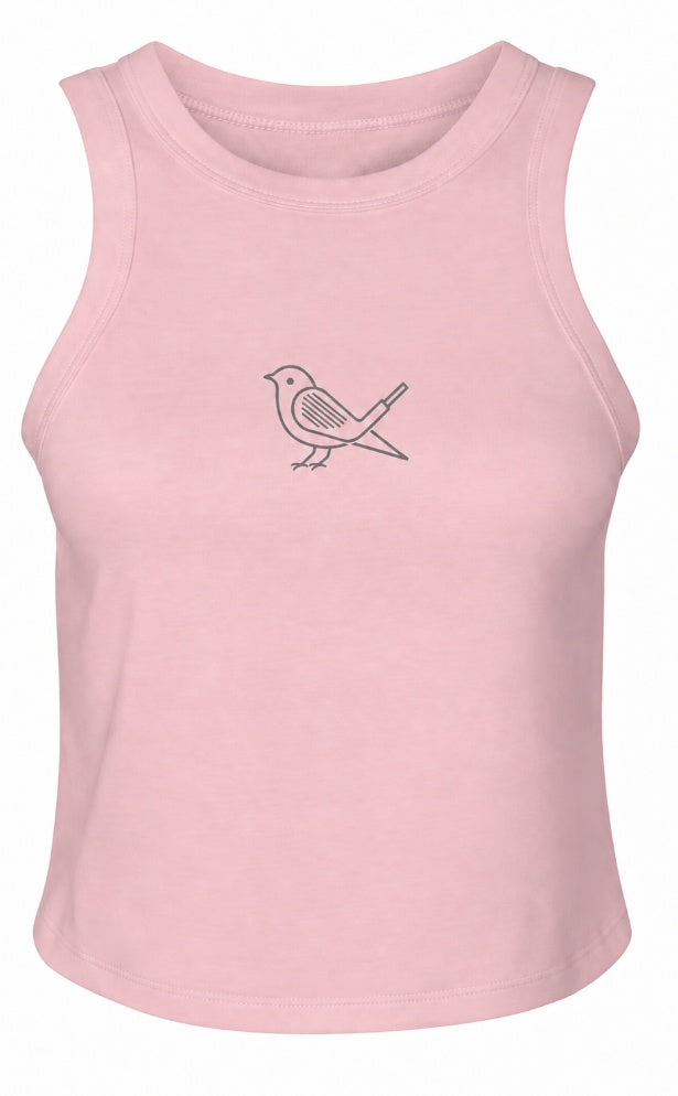 Birdie Tank, Solid Pink Blend, Front view