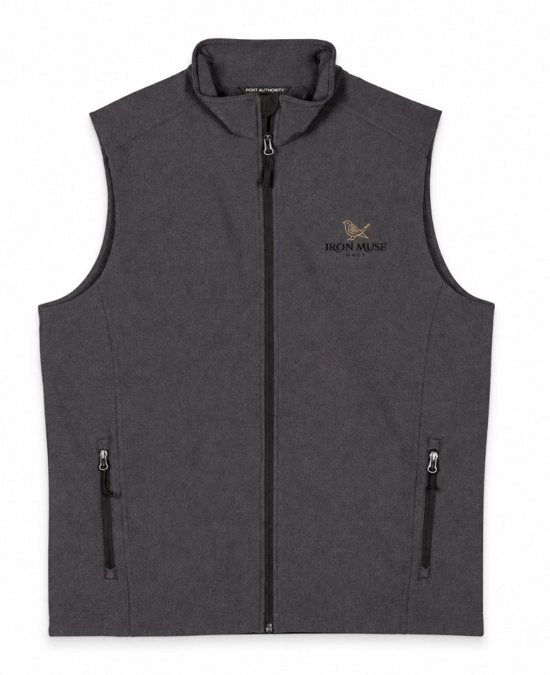 Links Vest, Black Charcoal Heather, Front view