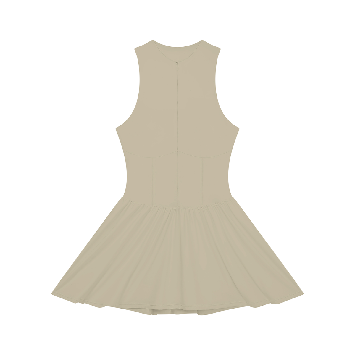 Par-Tee Zip Dress, Khaki, Front view