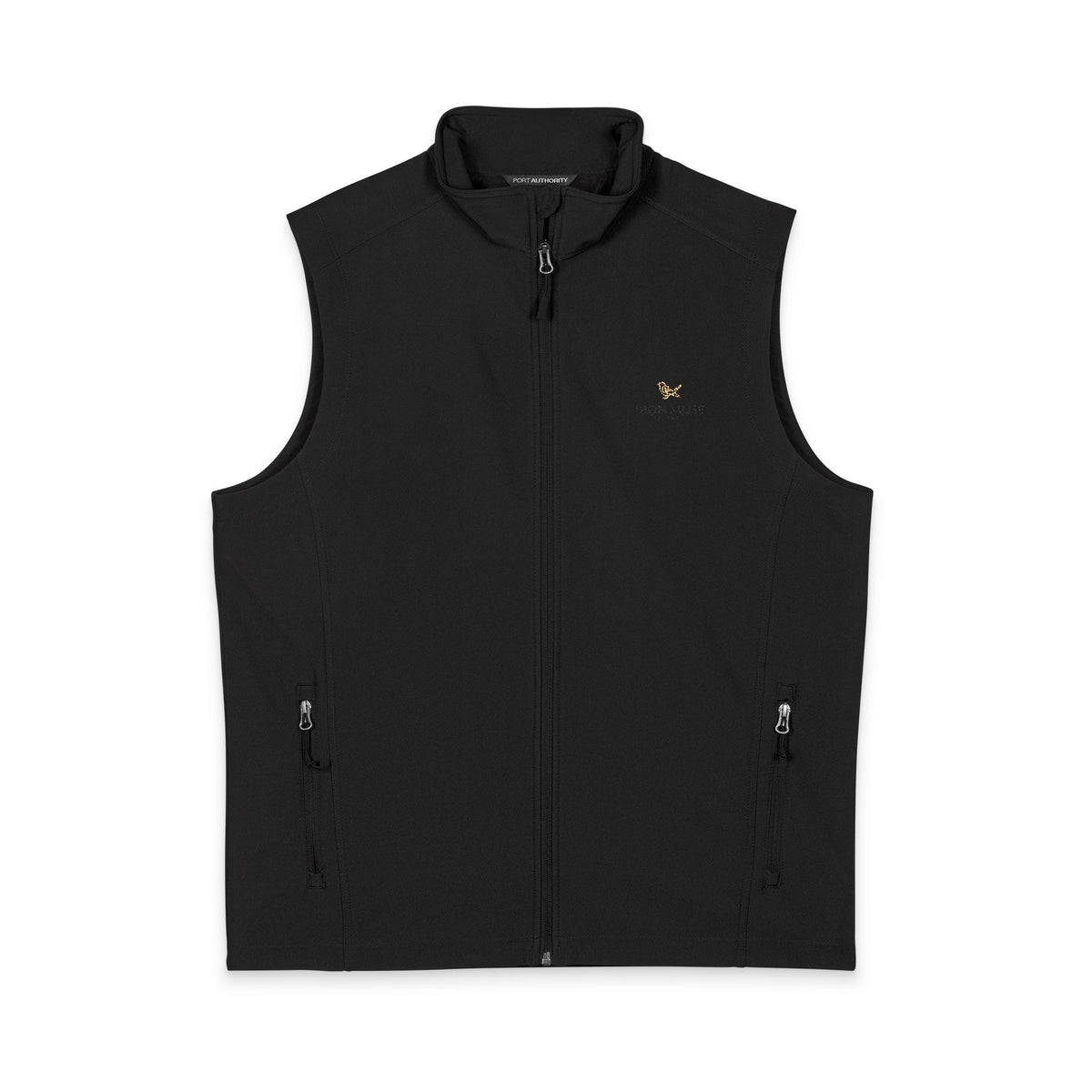 Men's Black Soft Shell Vest — Lightweight Windproof Zip Vest