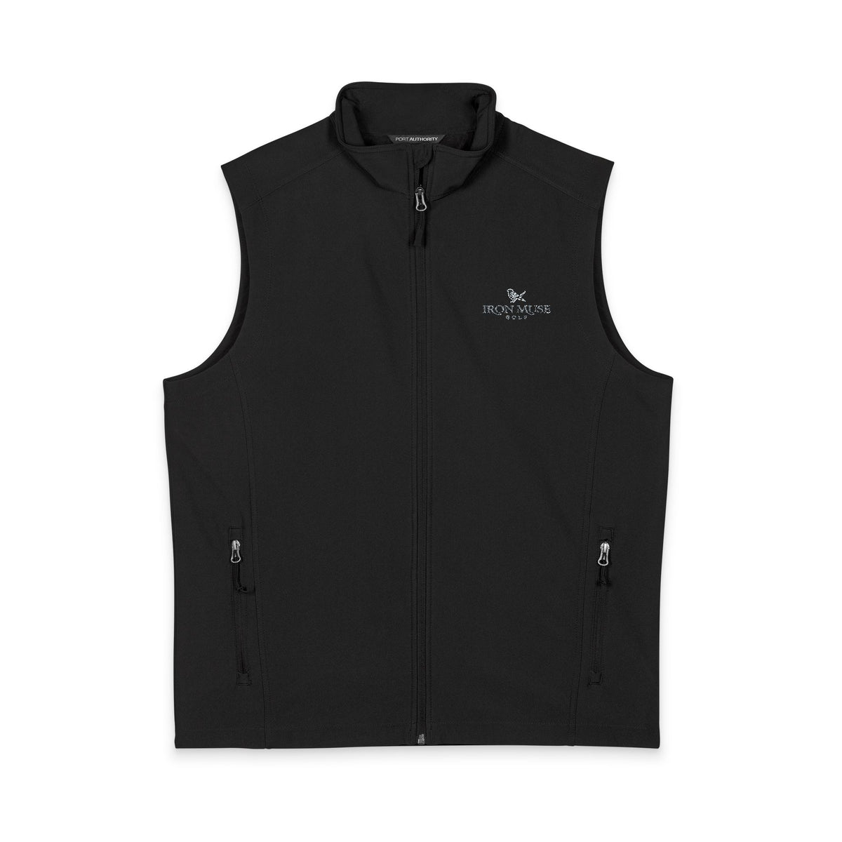 Men's Black Soft Shell Vest — Lightweight Windproof Zip Vest