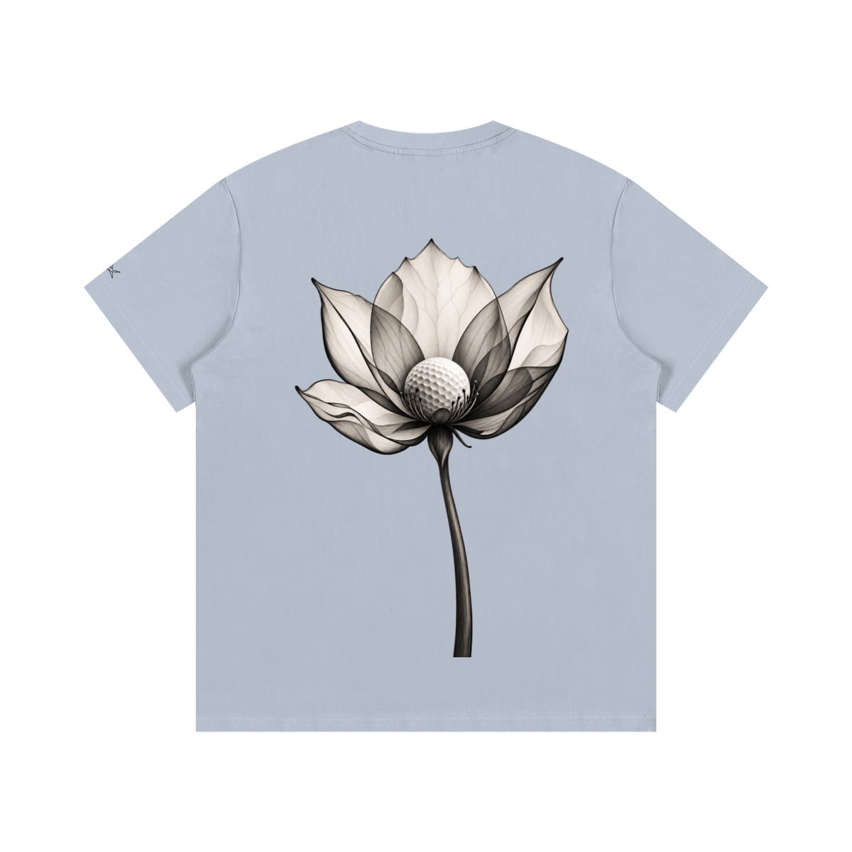 Flora Tee, Sky Blue, Back view