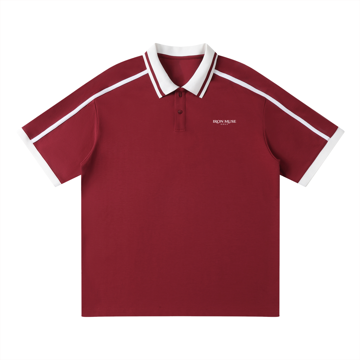 Links Stripe Polo, Wine Red, Product view