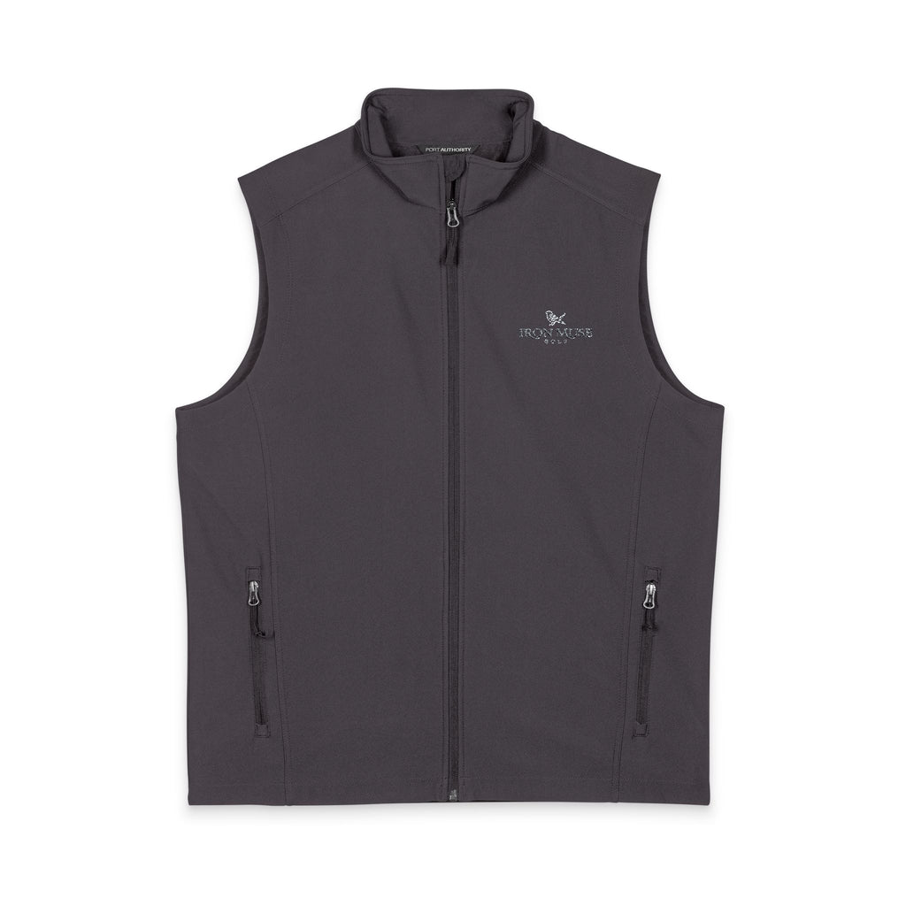Men's Black Soft Shell Vest — Lightweight Windproof Zip Vest