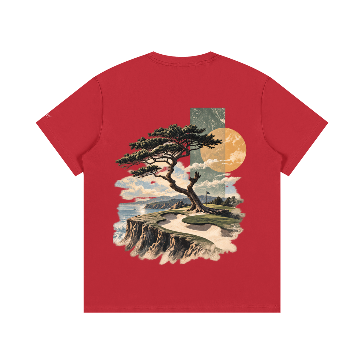 Coastal Pines Tee, Red, Back view
