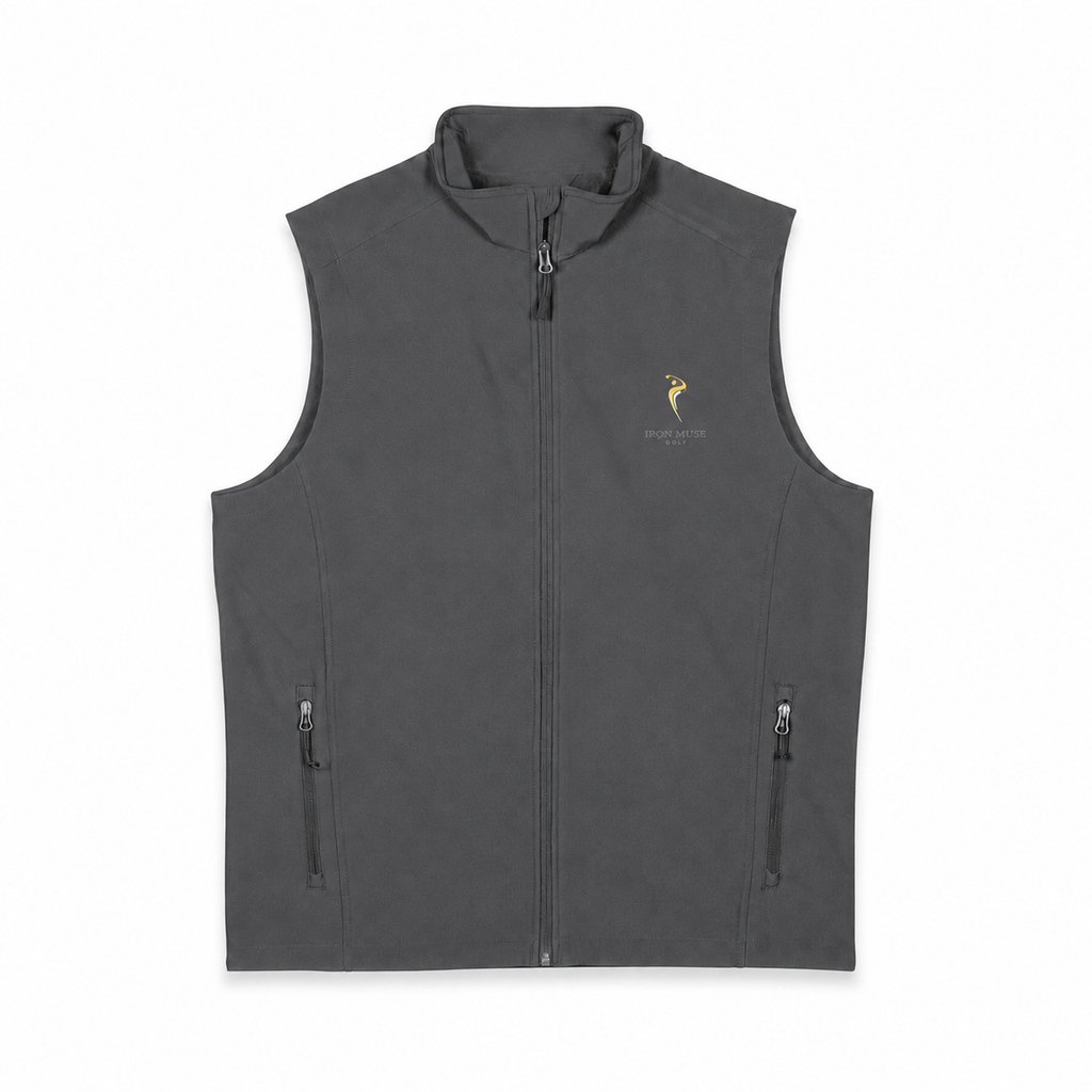 Men's Black Soft Shell Vest — Lightweight Windproof Zip Vest