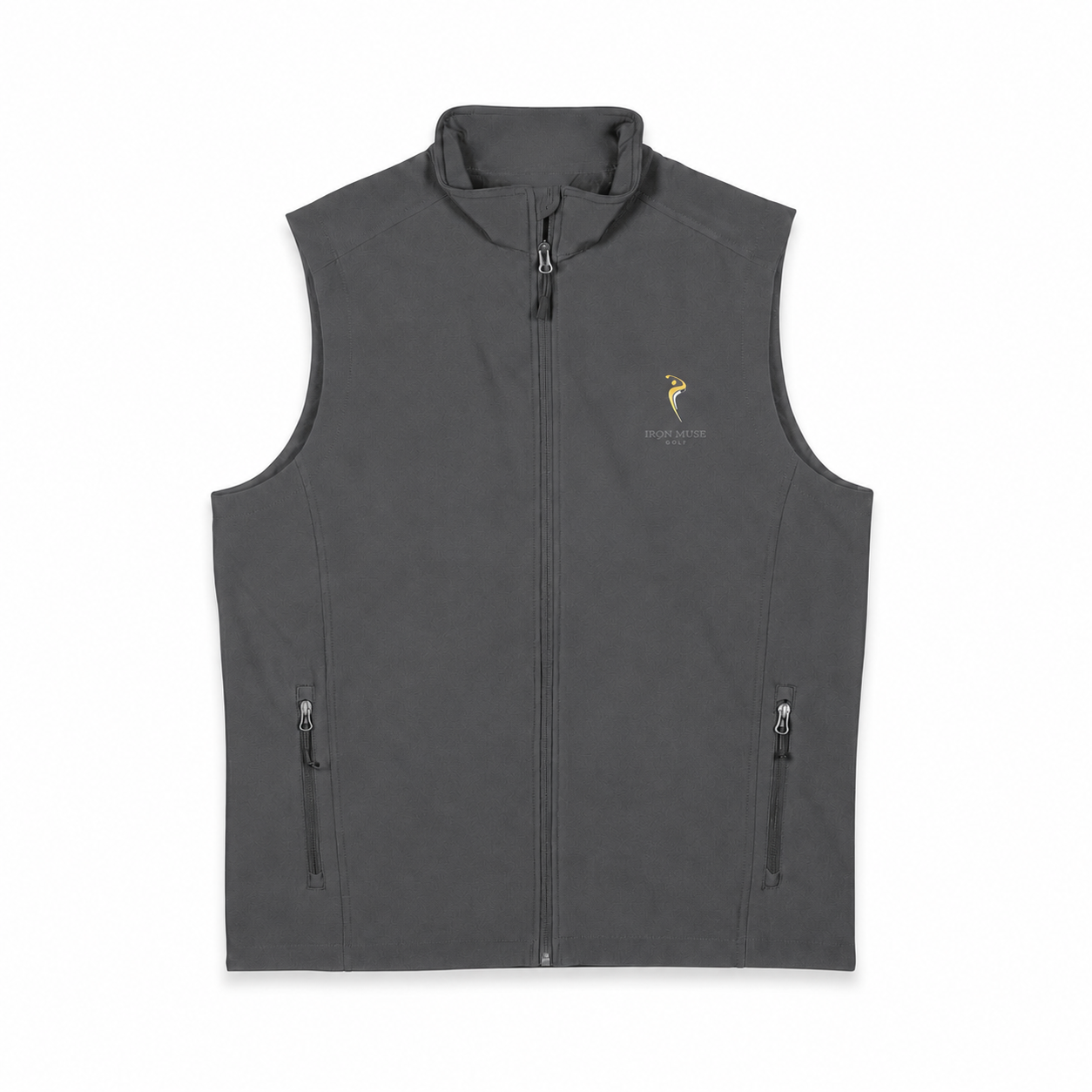 Men's Black Soft Shell Vest — Lightweight Windproof Zip Vest