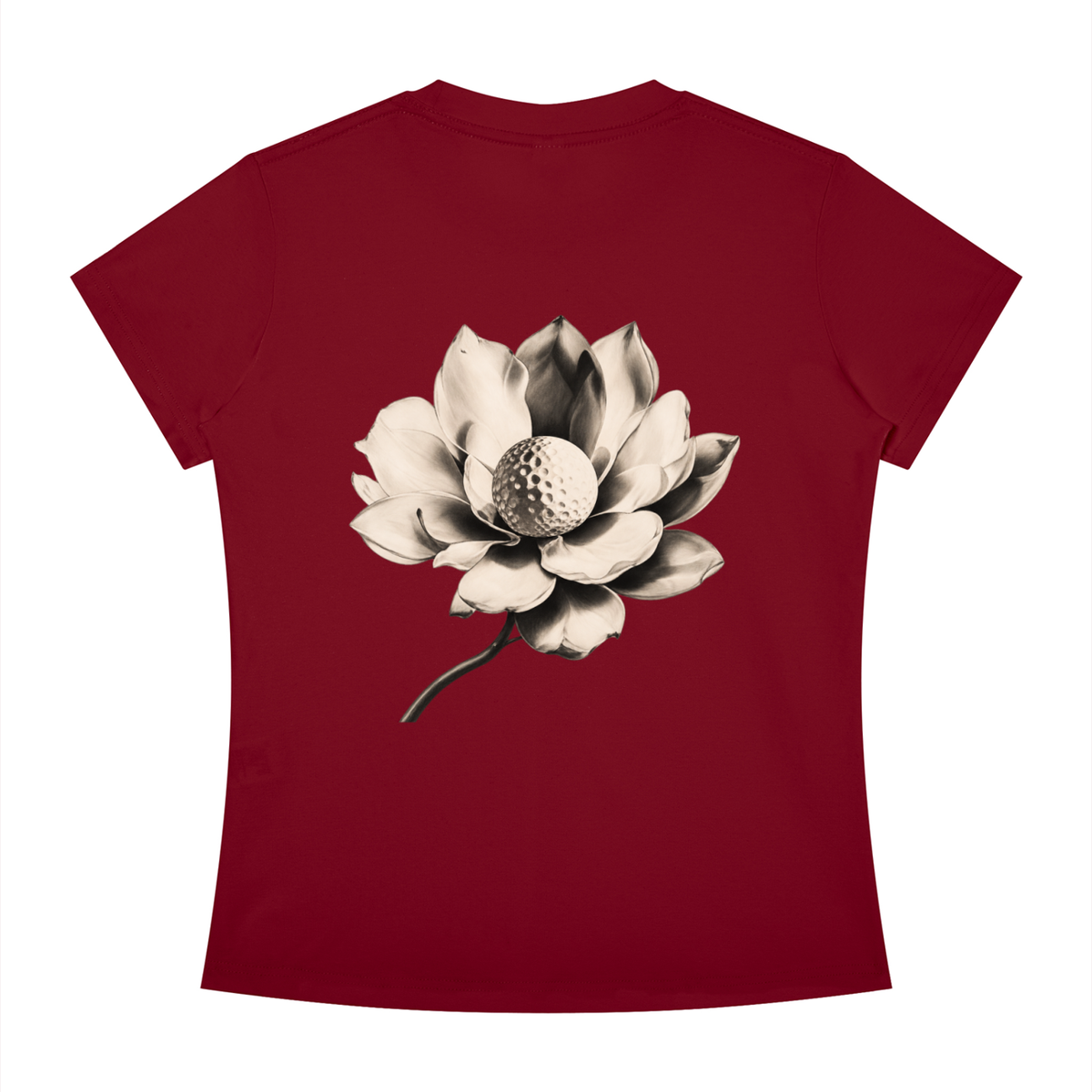 Aurora Tee, Wine Red, Back view