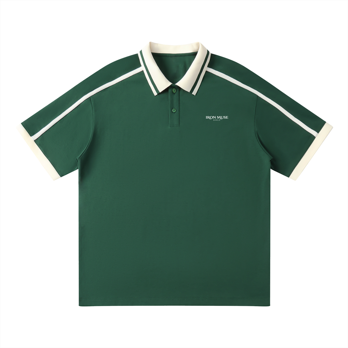 Links Stripe Polo, Dark Green, Product view