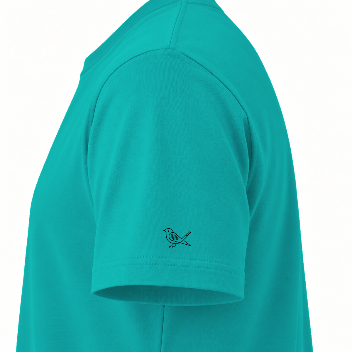 Coastal Pines Tee, Lake Blue, Illustrative left-sleeve detail
