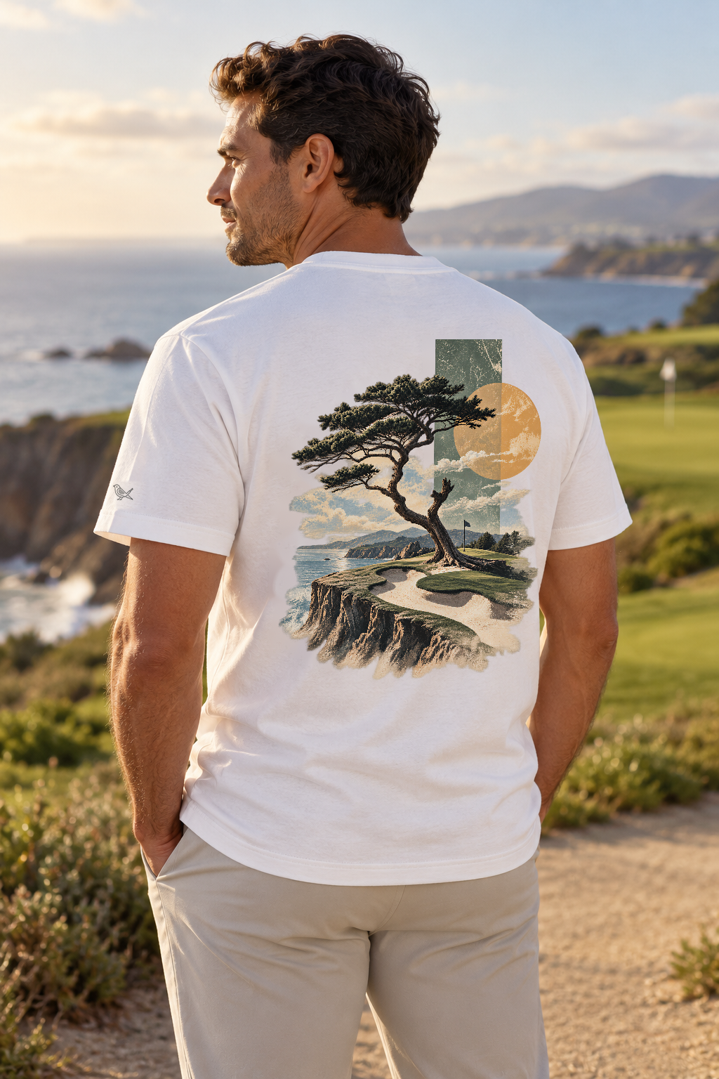 Coastal Pines Tee worn in White