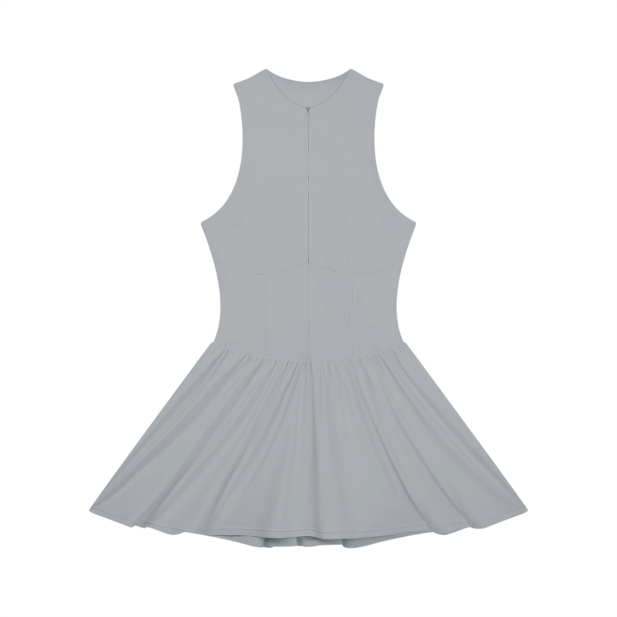 Par-Tee Zip Dress, Gray, Front view