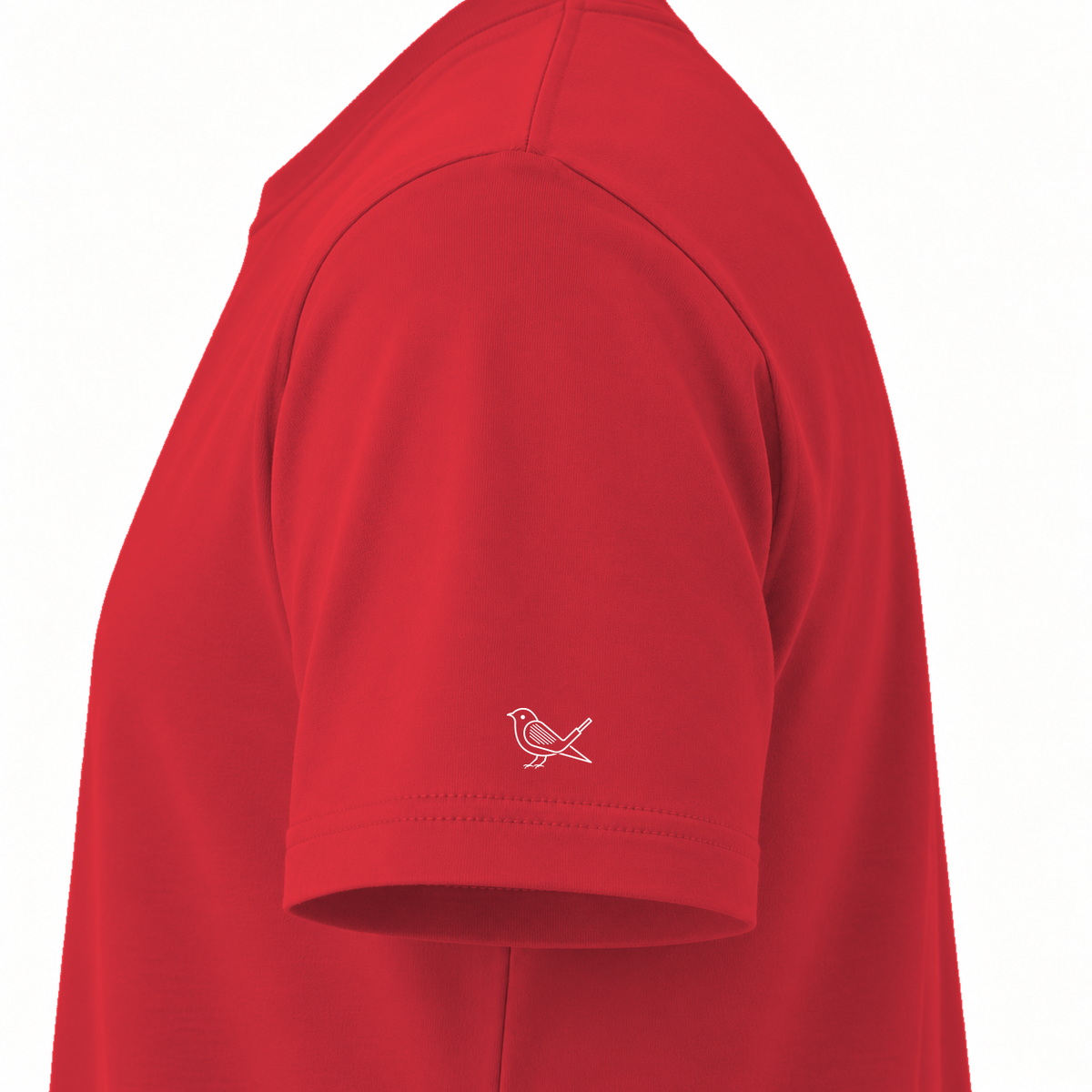 Flora Tee, Red, Illustrative left-sleeve detail