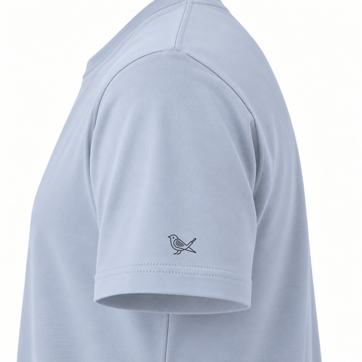 Flora Tee, Sky Blue, Illustrative left-sleeve detail